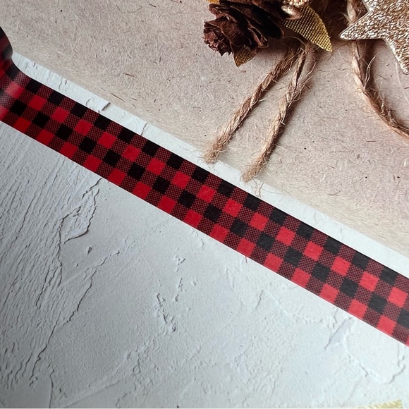 Buffalo Plaid, Traditional Christmas Plaid, Washi Tape, 1 Full Roll - Picture 4 of 8